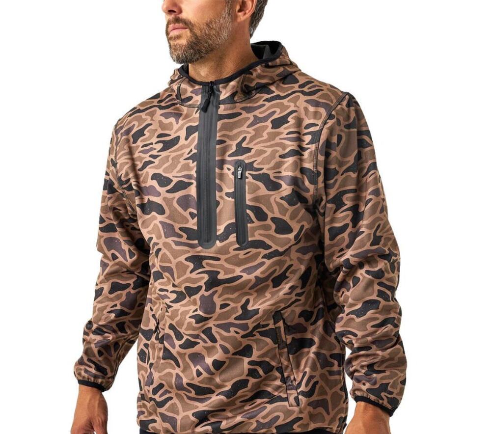 NWT Burlebo Men's Duke Tech Mid Layer Gauge Camo Pullover Size M (1326)